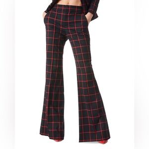 alice + olivia Dylan Wide Leg Pants Black/Perfect Ruby 10 classics